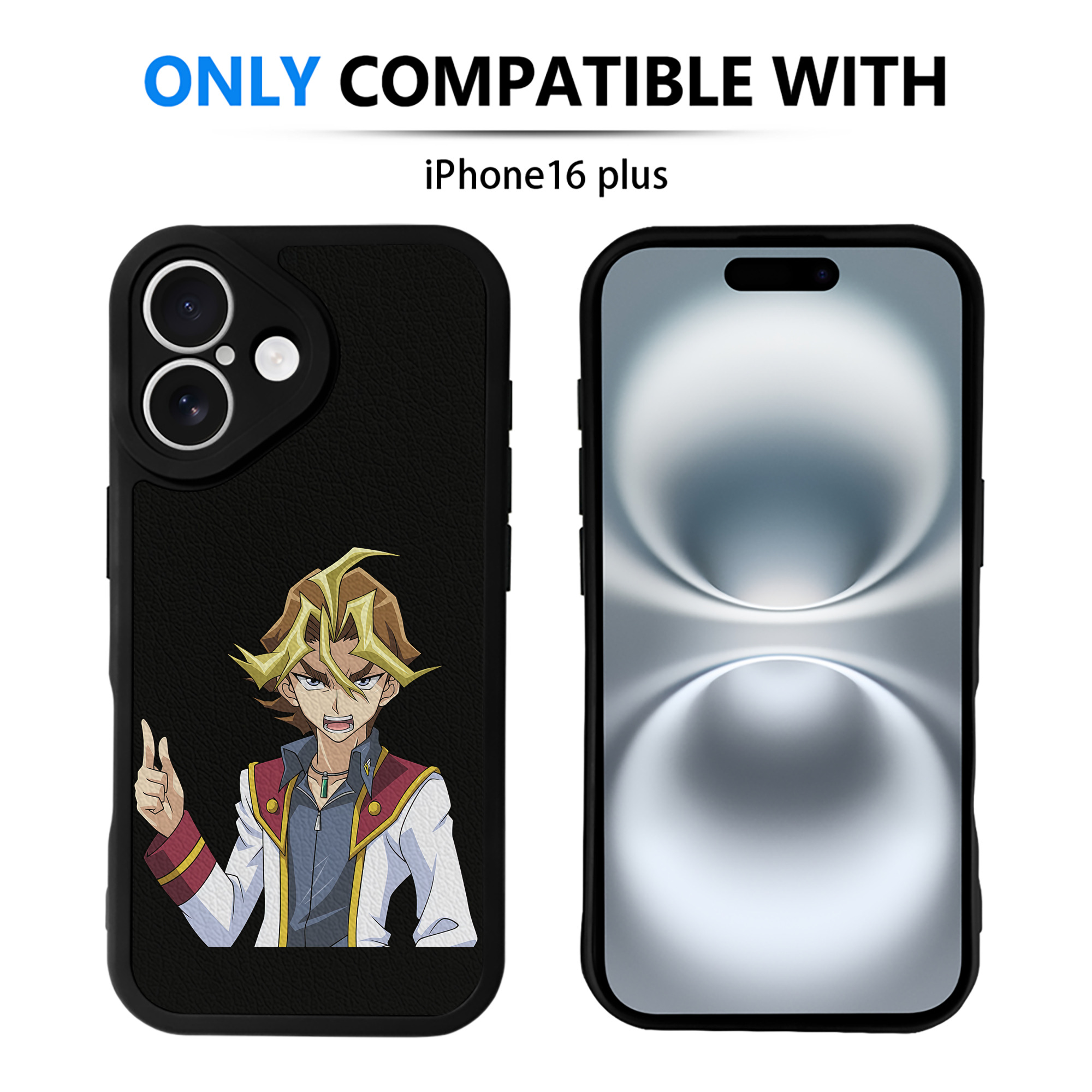 （画像用） 遊☆戯☆王 Yu-Gi-Oh! 【iPhone 16シリーズ対応】シリコンスマホケース（レザー調） 材質：シリコン